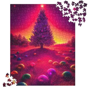 Pink Christmas Tree Jigsaw Puzzle