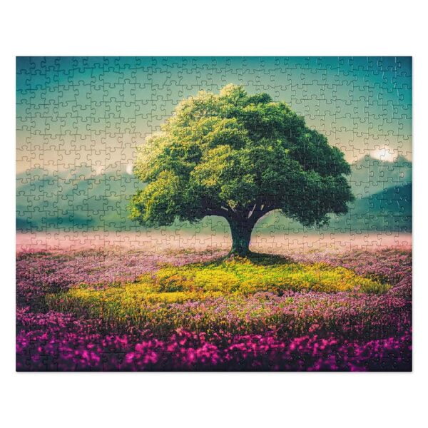 Tree in the Flowery Meadow Jigsaw Puzzle