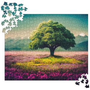 Tree in the Flowery Meadow Jigsaw Puzzle